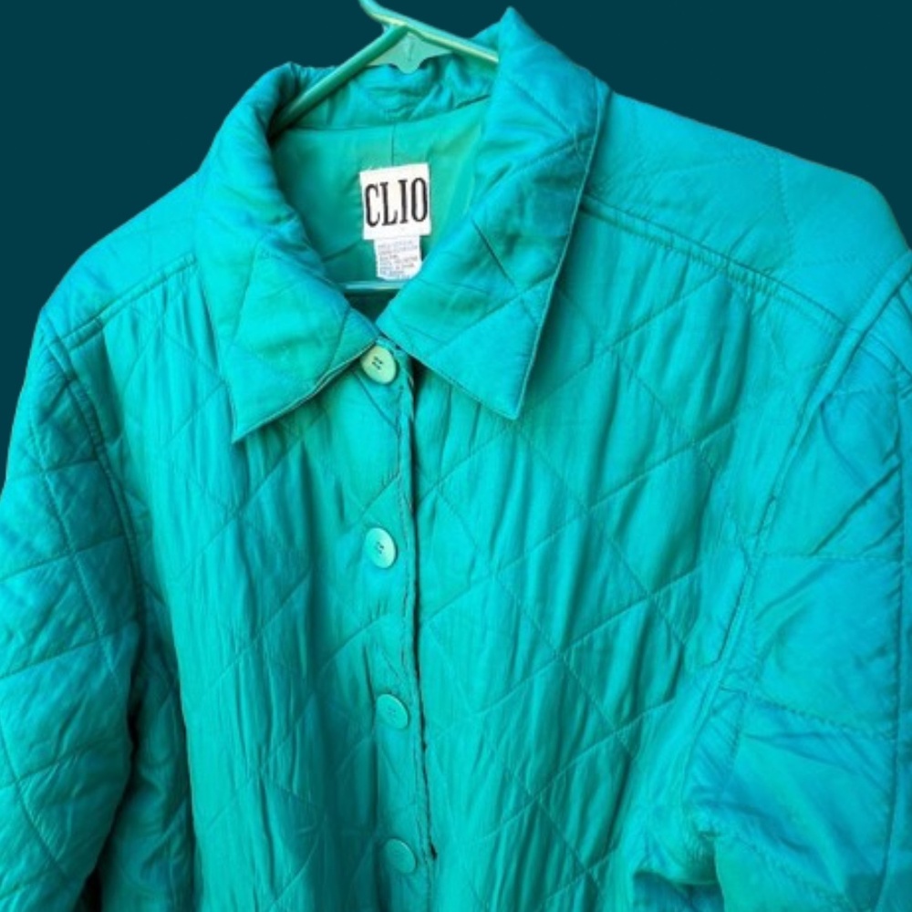 CLIO Silk Quilted Windbreaker Jacket Vintage πHost Pickπ - Picture 6 of 12